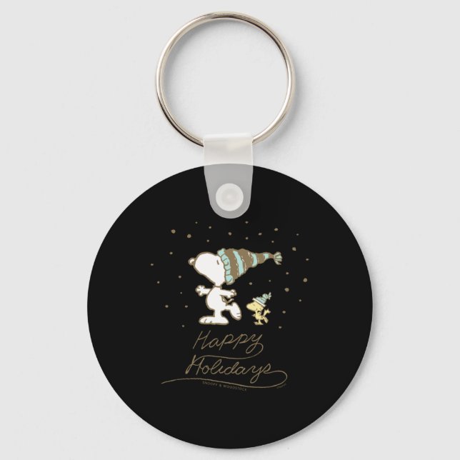 Peanuts Winter Skating T Shirt  Keychain (Front)