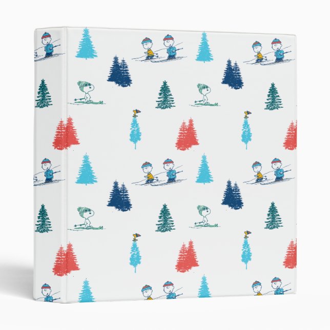 Peanuts | Winter Skiing the Slopes Pattern Binder (Front/Spine)