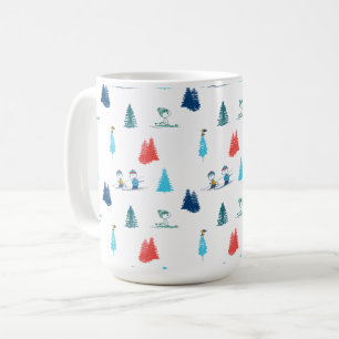 Peanuts   Winter Skiing the Slopes Pattern Coffee Mug