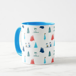 Peanuts   Winter Skiing the Slopes Pattern Mug