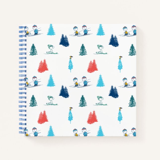 Peanuts | Winter Skiing the Slopes Pattern Notebook (Front)