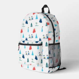Peanuts   Winter Skiing the Slopes Pattern Printed Backpack