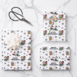 Peanuts | Winter Sledding Fun Pattern Wrapping Paper Sheet<br><div class="desc">Wrap up that special gift with this fun Peanuts Christmas gift wrap. Customize by adding a message and your name.</div>