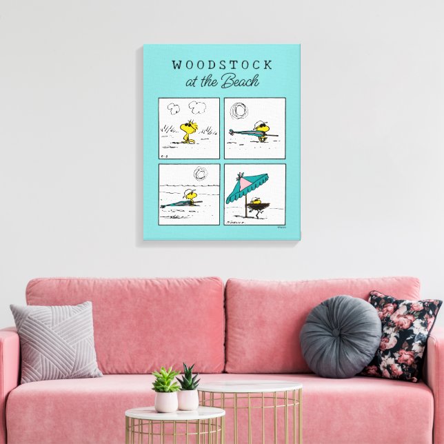 Peanuts | Woodstock at the Beach Canvas Print (Insitu(LivingRoom))