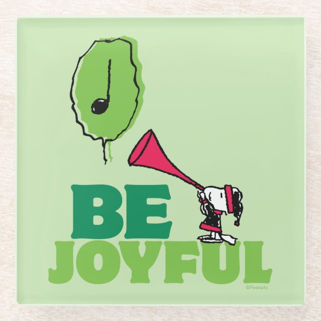 Peanuts | Woodstock Be Joyful Glass Coaster (Front)