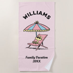 Peanuts Woodstock Beach Family Vacation Towel