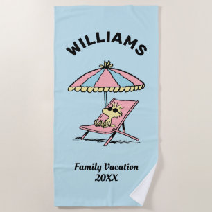 Peanuts   Woodstock Beach Family Vacation Towel