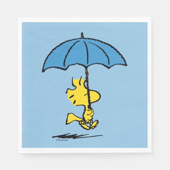 Peanuts | Woodstock Blue Umbrella Napkin (Front)