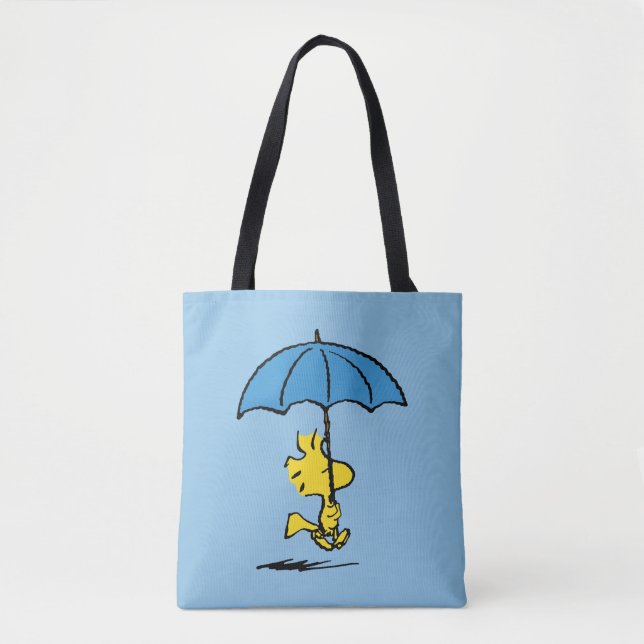 Peanuts | Woodstock Blue Umbrella Tote Bag (Front)