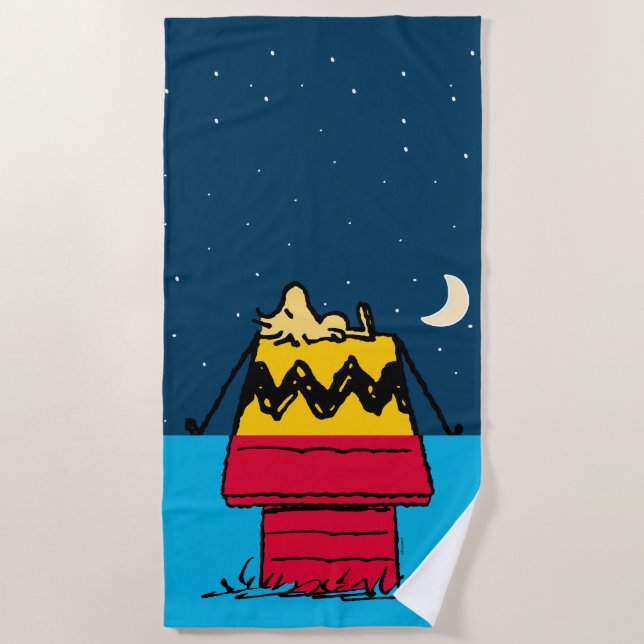 Peanuts | Woodstock Camping Half & Half Beach Towel (Front)