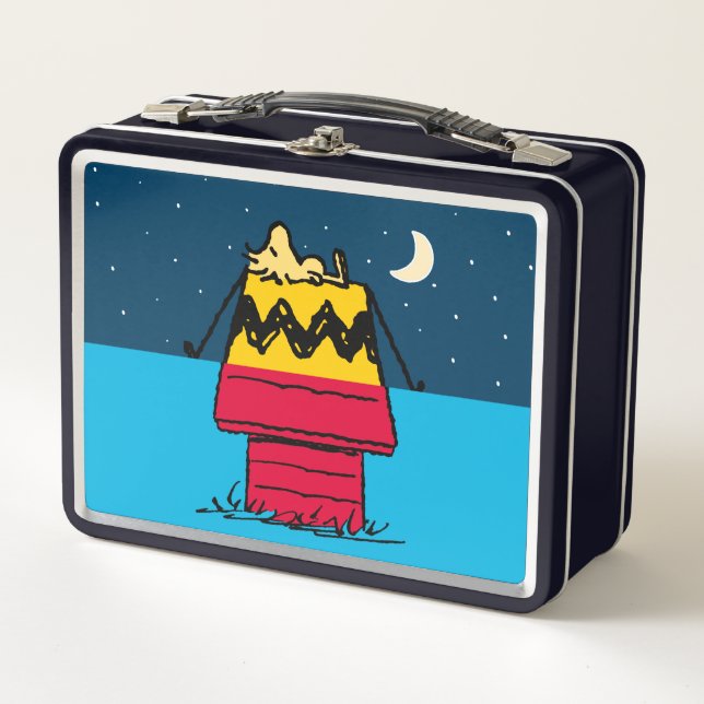 Peanuts | Woodstock Camping Half & Half Metal Lunch Box (Front)