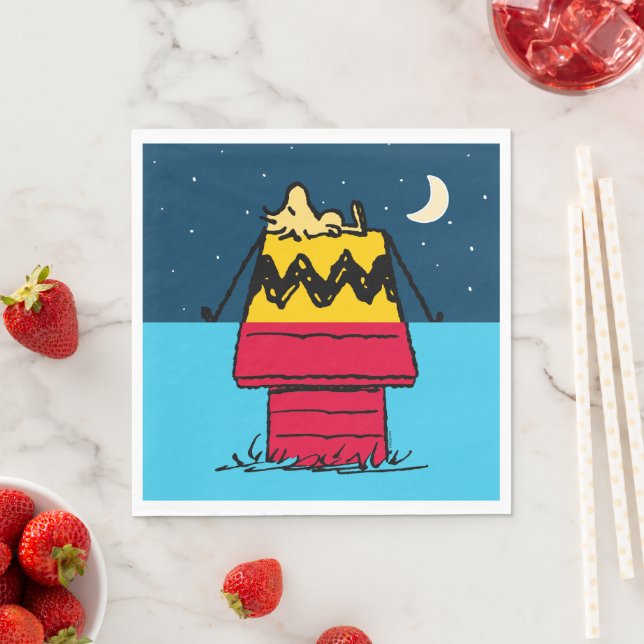 Peanuts | Woodstock Camping Half & Half Napkin (Insitu)