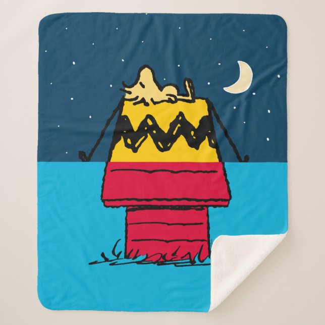 Peanuts | Woodstock Camping Half & Half Sherpa Blanket (Front)