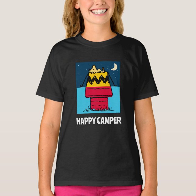 Peanuts | Woodstock Camping Half & Half T-Shirt (Front)