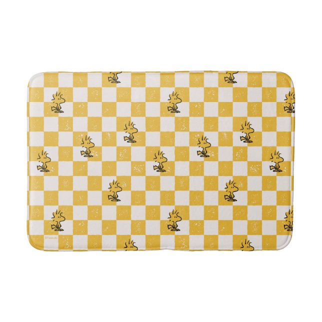 Peanuts | Woodstock Chequered Flag Bath Mat (Front)