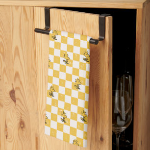 Peanuts   Woodstock Chequered Flag Kitchen Towel