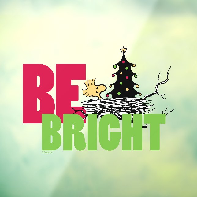 Peanuts | Woodstock Christmas Be Bright Window Cling (Sheet 3)