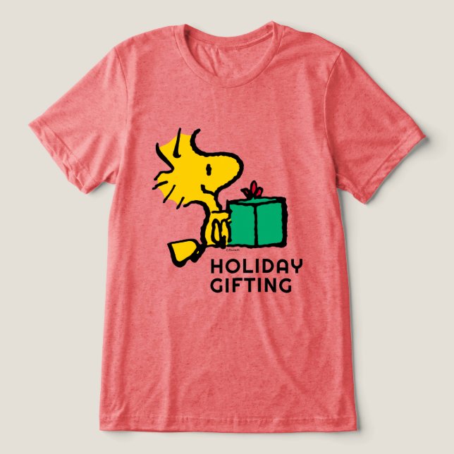 Peanuts | Woodstock Christmas Gift Tri-Blend Shirt (Design Front)