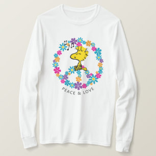 Peanuts Woodstock Flower Peace Sign T-Shirt