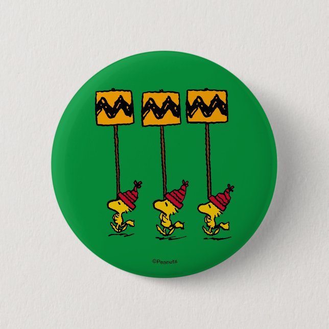 Peanuts | Woodstock & Friends Sign March 2 Inch Round Button (Front)