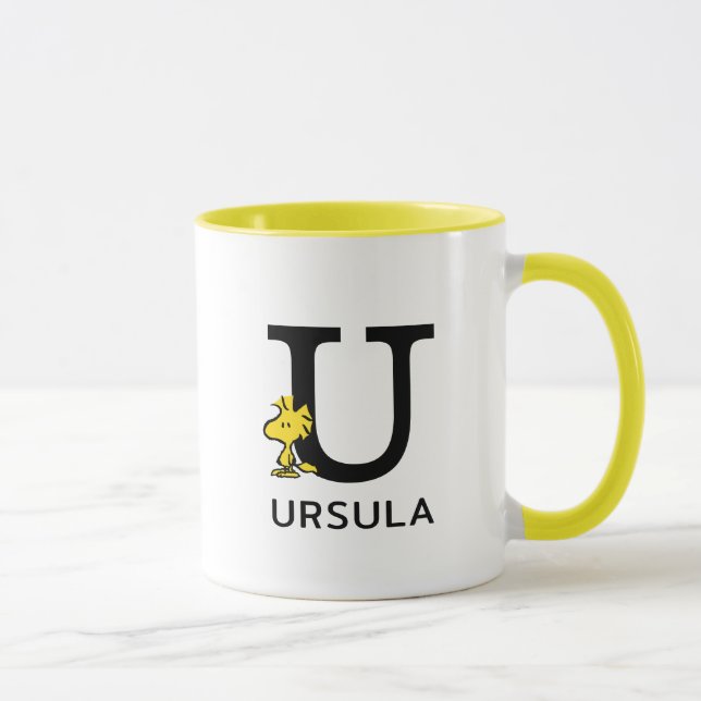 Peanuts | Woodstock Name & Monogram U Mug (Right)