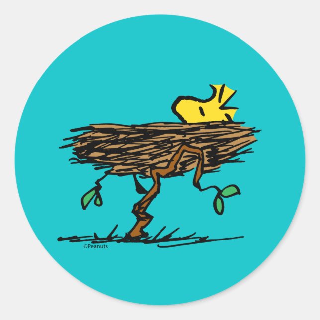 Peanuts | Woodstock Napping Classic Round Sticker (Front)