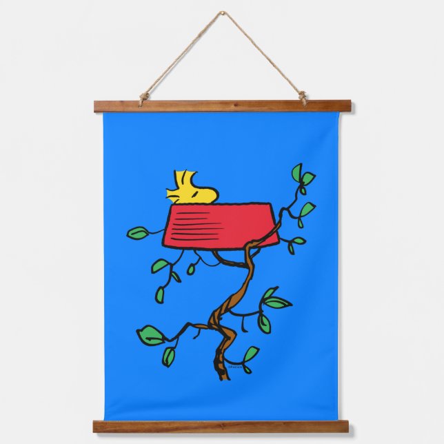 Peanuts | Woodstock Napping in Snoopy's Dish Hanging Tapestry (Front)