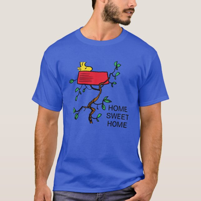 Peanuts | Woodstock Napping in Snoopy's Dish T-Shirt (Front)