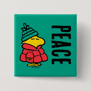 Peanuts   Woodstock Puffy Winter Jacket 2 Inch Square Button