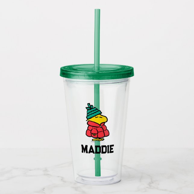 Peanuts | Woodstock Puffy Winter Jacket Acrylic Tumbler (Front)