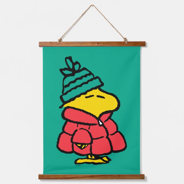 Peanuts | Woodstock Puffy Winter Jacket Hanging Tapestry (Front)