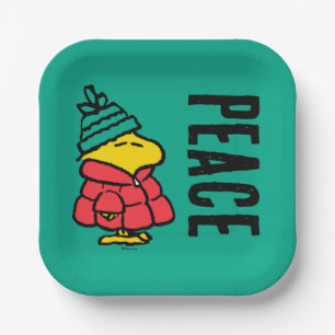 Peanuts   Woodstock Puffy Winter Jacket Paper Plate