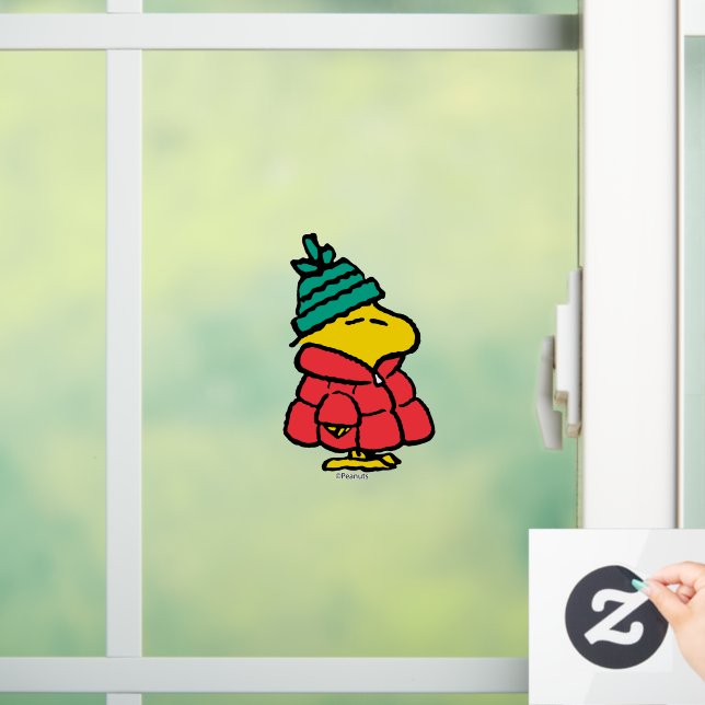 Peanuts | Woodstock Puffy Winter Jacket Window Cling (Home)