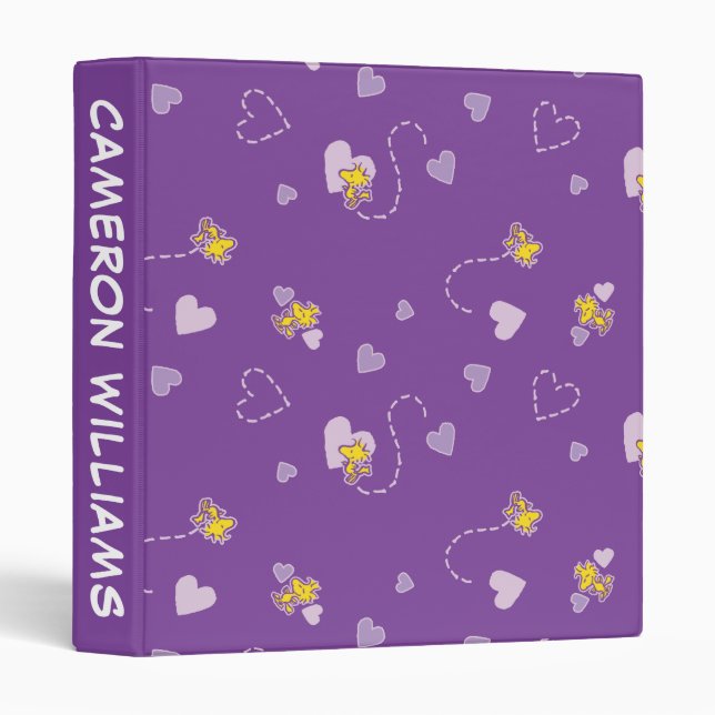Peanuts | Woodstock Purple Heart Pattern Binder (Front/Spine)