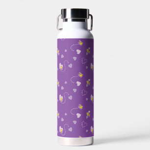 Peanuts   Woodstock Purple Heart Pattern Water Bottle