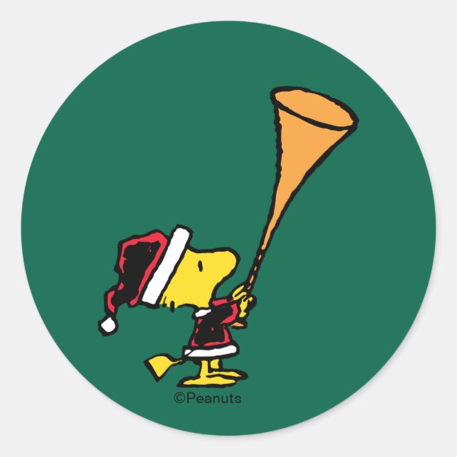 Peanuts | Woodstock Santa Claus Classic Round Sticker (Front)