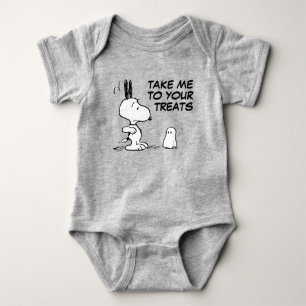 Peanuts Woodstock Scares Snoopy Baby Bodysuit