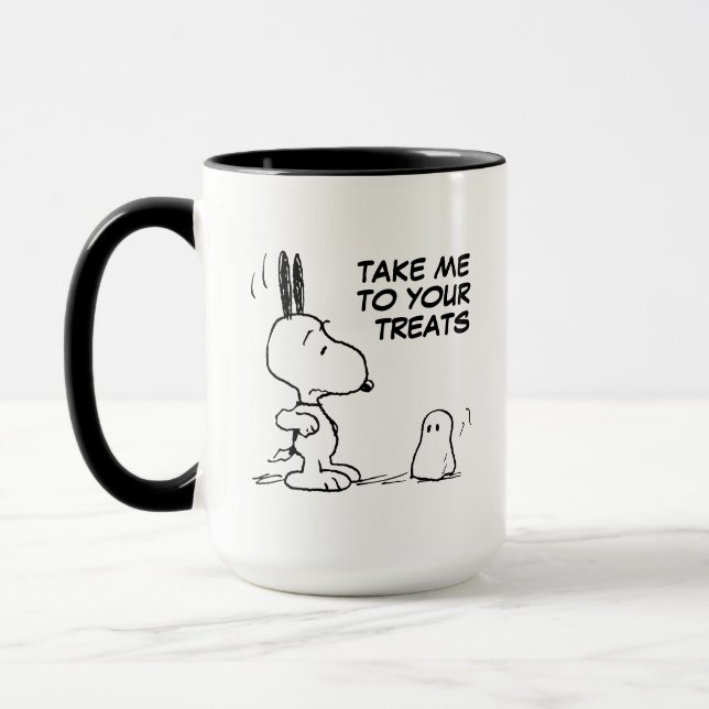 Peanuts | Woodstock Scares Snoopy Mug (Left)