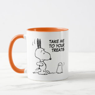 Peanuts Woodstock Scares Snoopy Mug