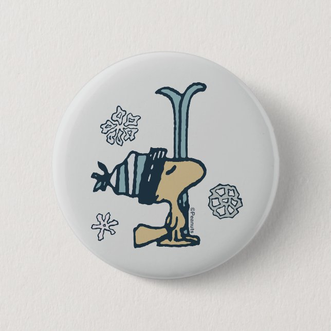 Peanuts | Woodstock Ski Pro 2 Inch Round Button (Front)