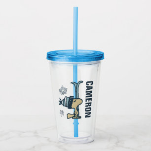 Peanuts   Woodstock Ski Pro   Add Your Name Acrylic Tumbler