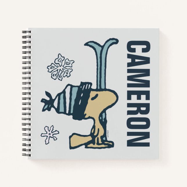Peanuts | Woodstock Ski Pro | Add Your Name Notebook (Front)