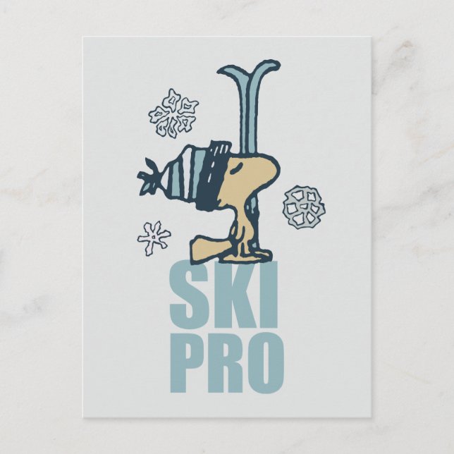 Peanuts | Woodstock Ski Pro Postcard (Front)