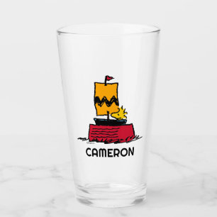 Peanuts Woodstock Snoopy Dish Sail Boat Glass