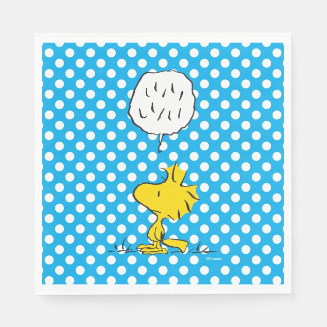 Peanuts | Woodstock Speaks & Polka Dots Napkin (Front)