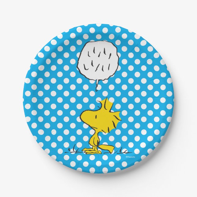 Peanuts | Woodstock Speaks & Polka Dots Paper Plate (Front)