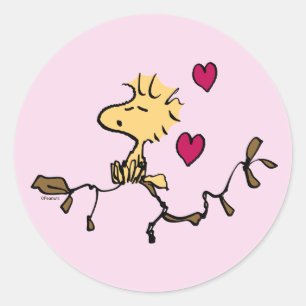 Peanuts Woodstock Whistle Classic Round Sticker
