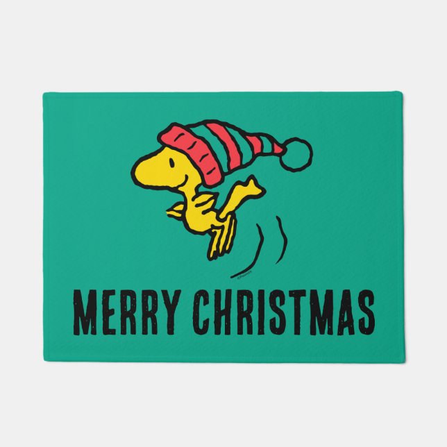 Peanuts | Woodstock Winter Beanie Cap Doormat (Front)