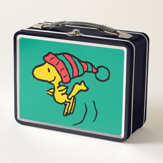 Peanuts | Woodstock Winter Beanie Cap Metal Lunch Box (Front)