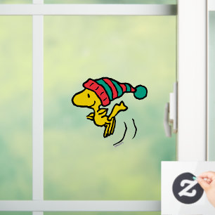 Peanuts   Woodstock Winter Beanie Cap Window Cling